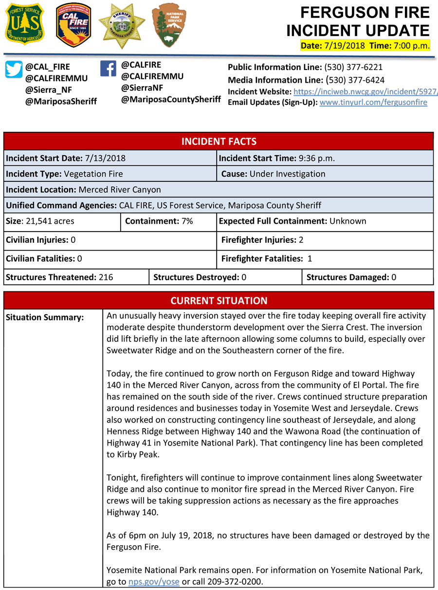 FERGUSON FIRE UPDATE 7 19 18 1