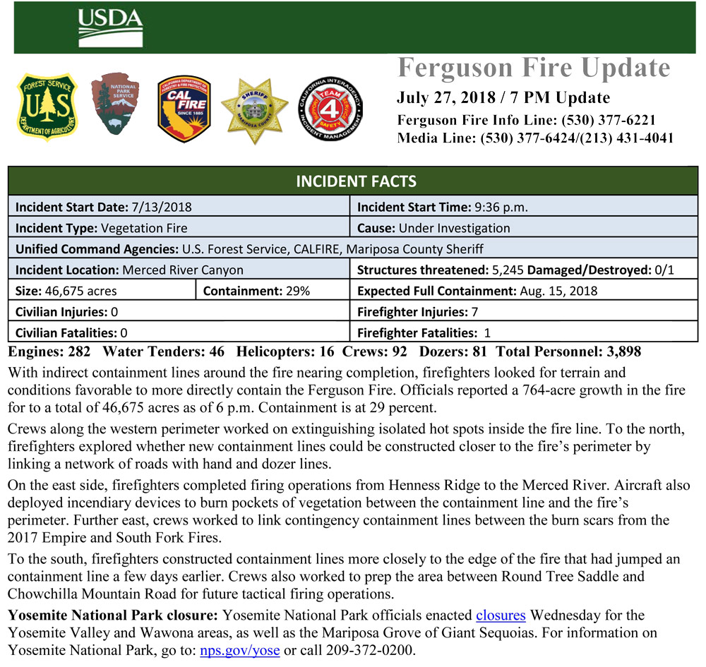 FERGUSON FIRE UPDATE 7 27 1