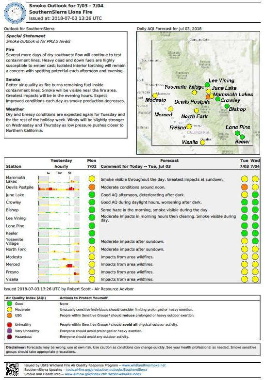 Lions Fire SNF Air Quality 7 3 18