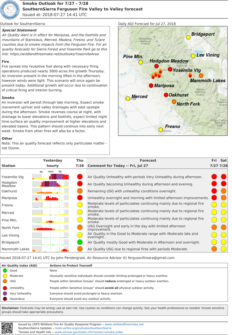 smoke2018 07 27 SouthernSierra Outlook