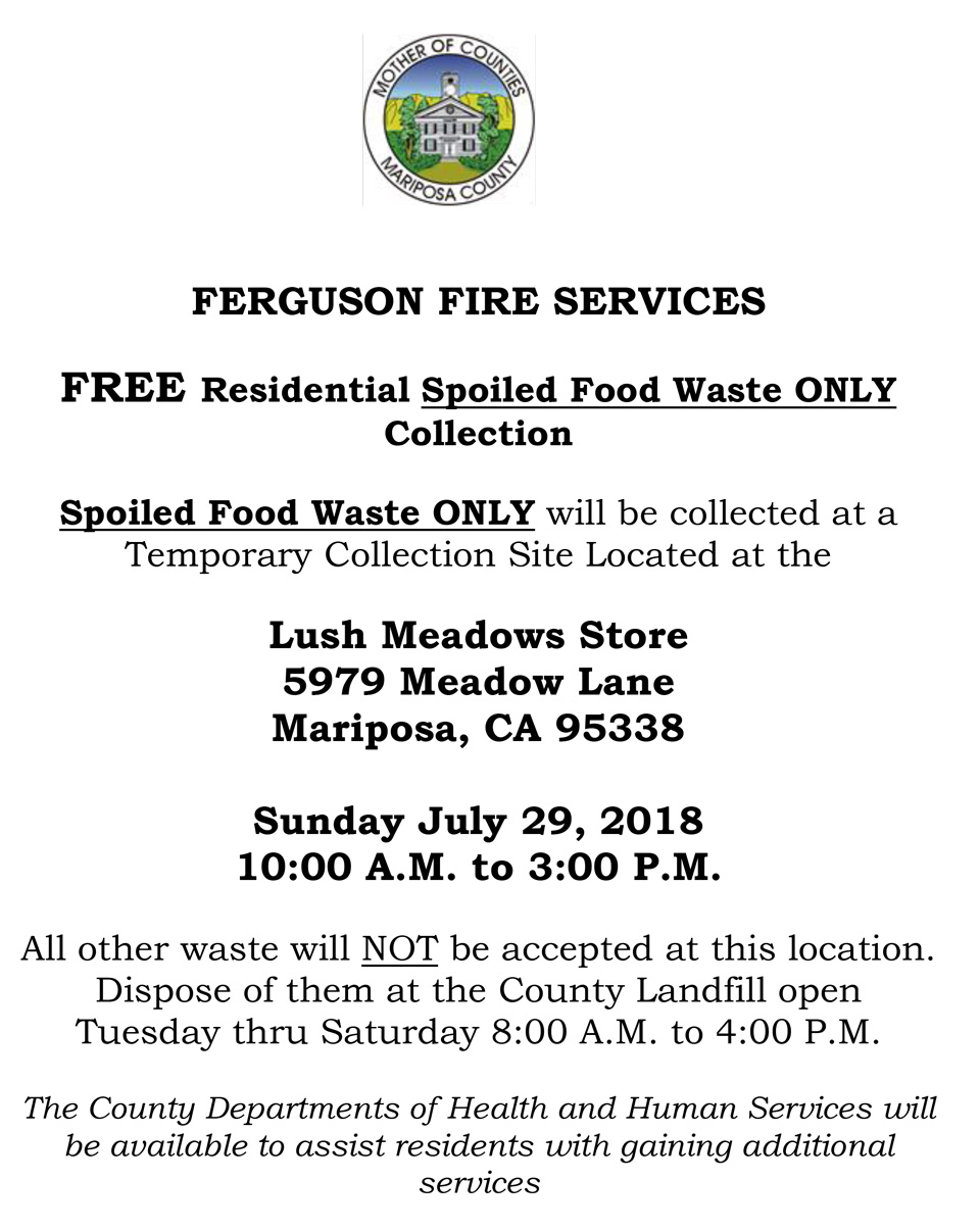 sunday Ferguson FIre Food Waste flier