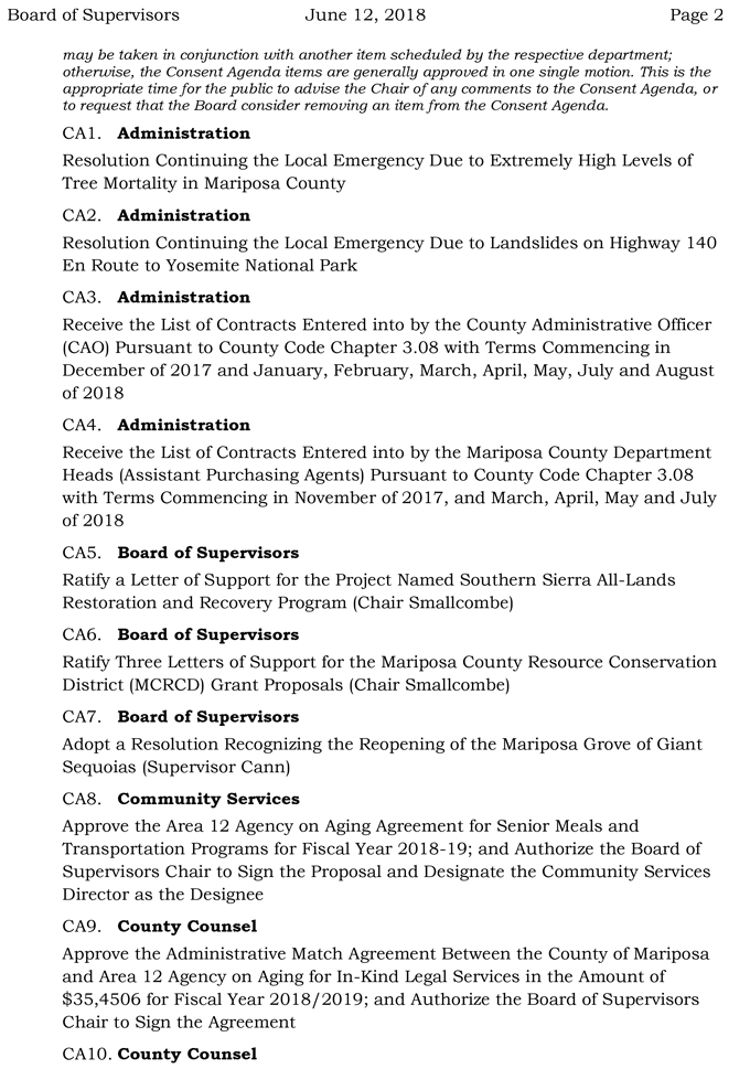 2018 06 12 mariposa countyBoard of Supervisors Public Agenda 2197 june 12 2018 2