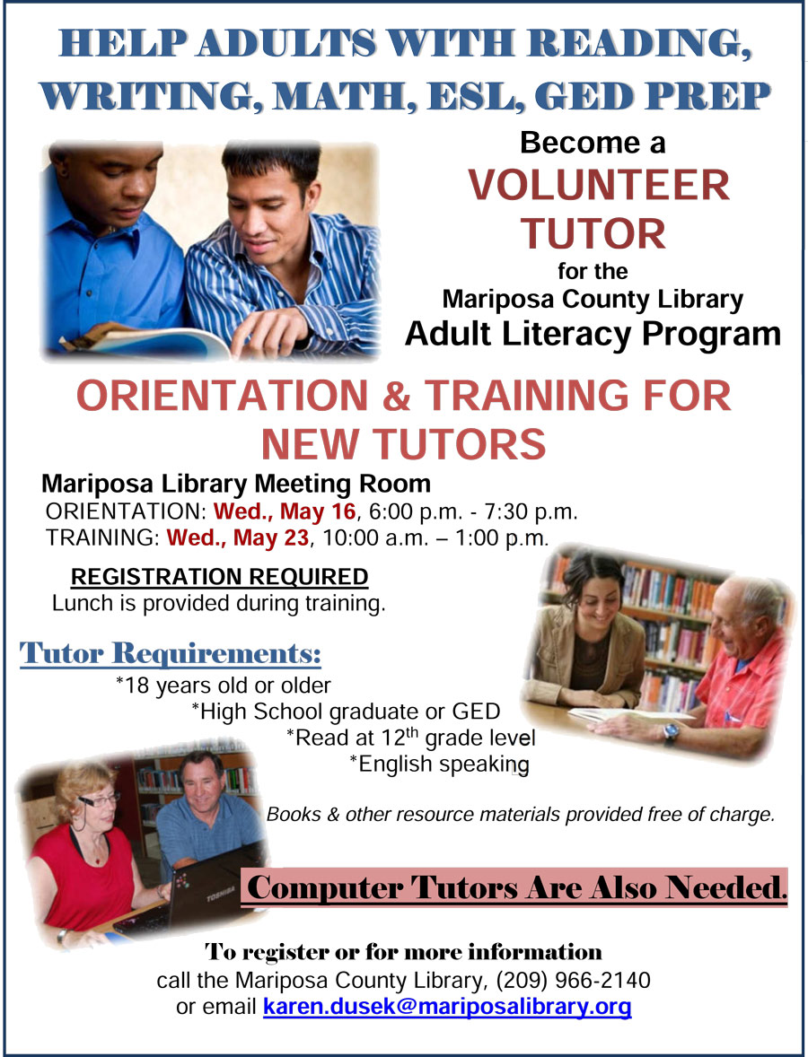 5 16 18 Mariposa Library tutor orientation