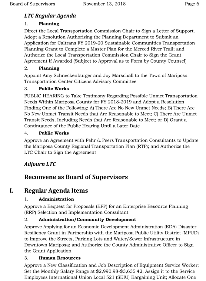 2018 11 13 mariposa county Board of Supervisors agenda november 13 2018 6