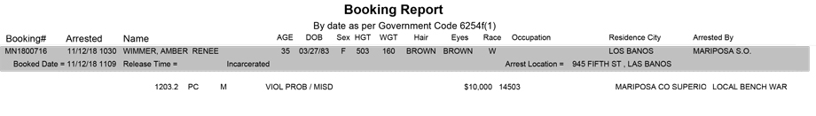 mariposa county booking report for november 12 2018