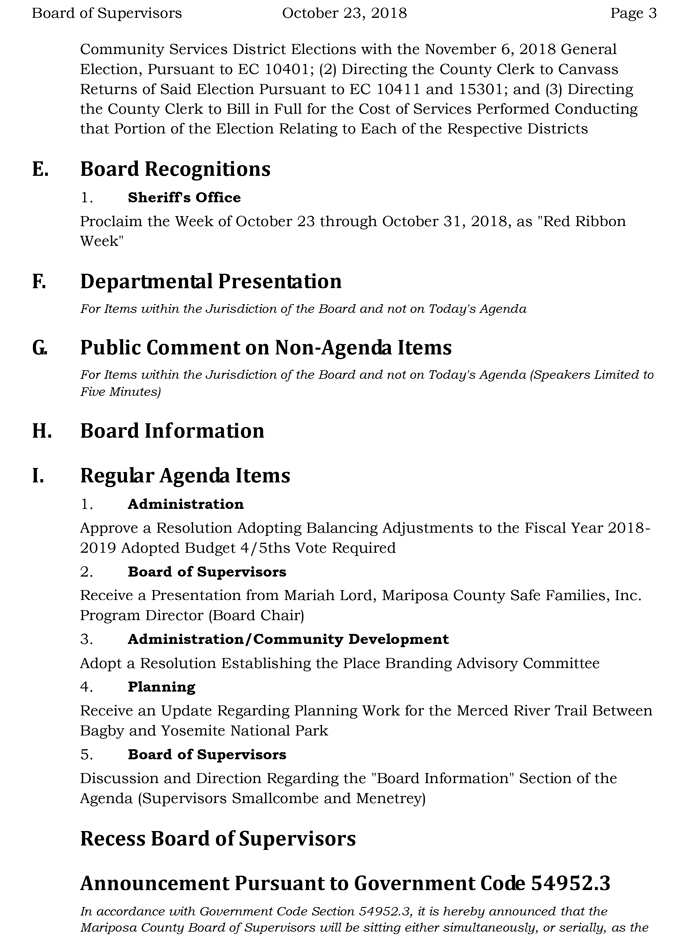 2018 10 23 mariposa county Board of Supervisors Agenda october 23 2018 3