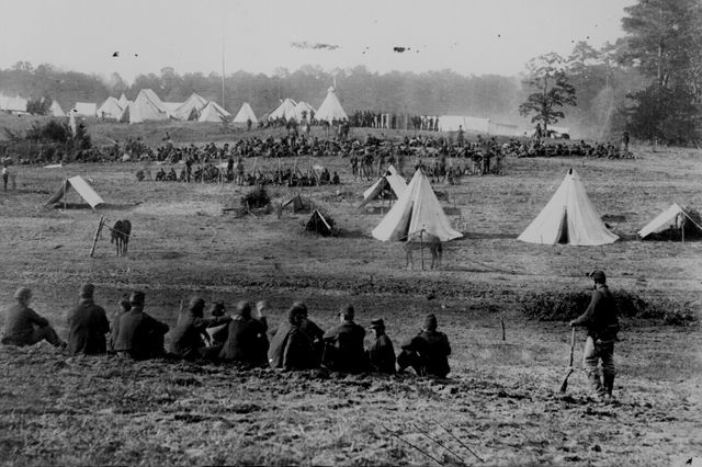 Civil War camp mid