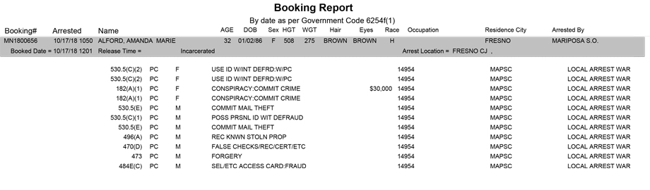 mariposa county booking report for october 17 2018