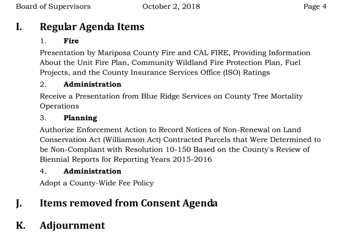 2018 10 02 mariposa county Board of Supervisors Agenda october 2 2018 4