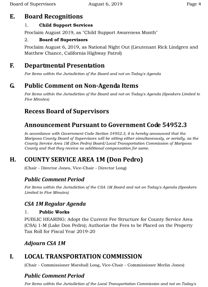 2019 08 06 mariposa Board of Supervisors agenda 4