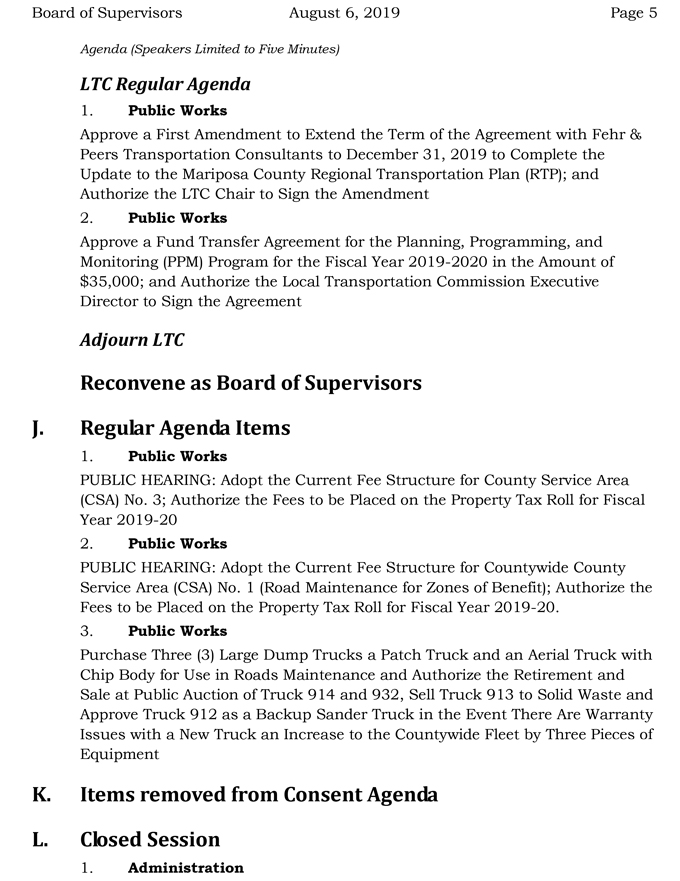 2019 08 06 mariposa Board of Supervisors agenda 5