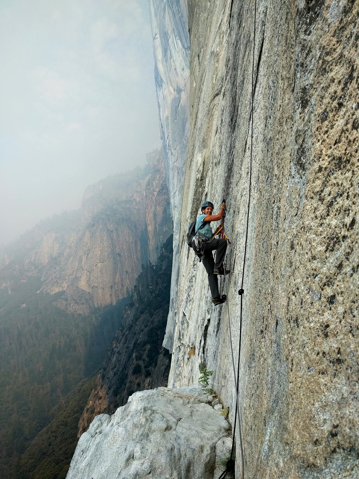 Dierdre Wolownick practicing on the Heart lines of El Capitan Photo credit Karalyn Aronow