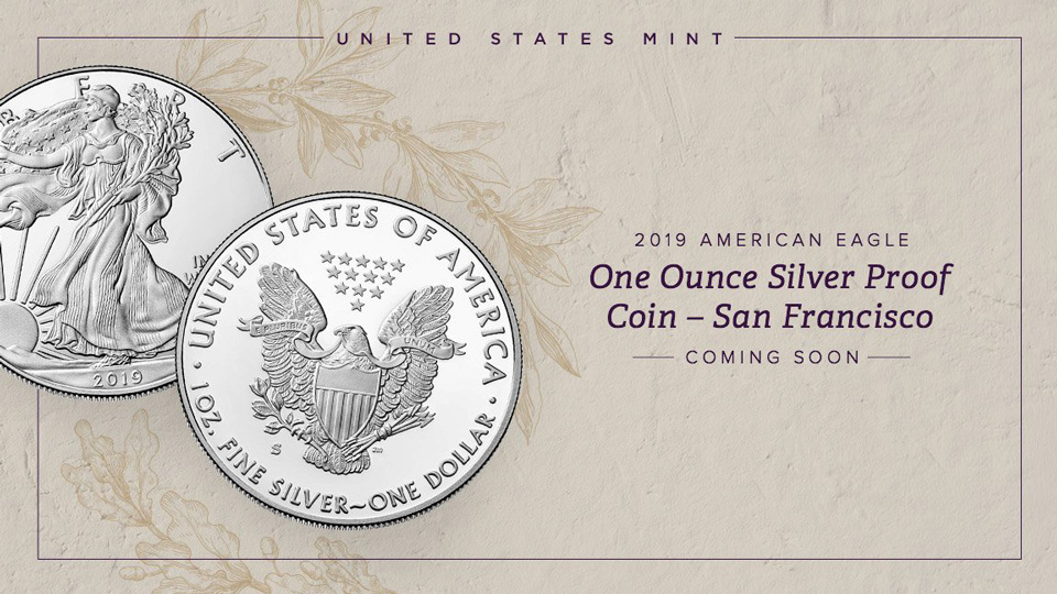 us mint 2019 san francisco american eagle one ounce silver coin