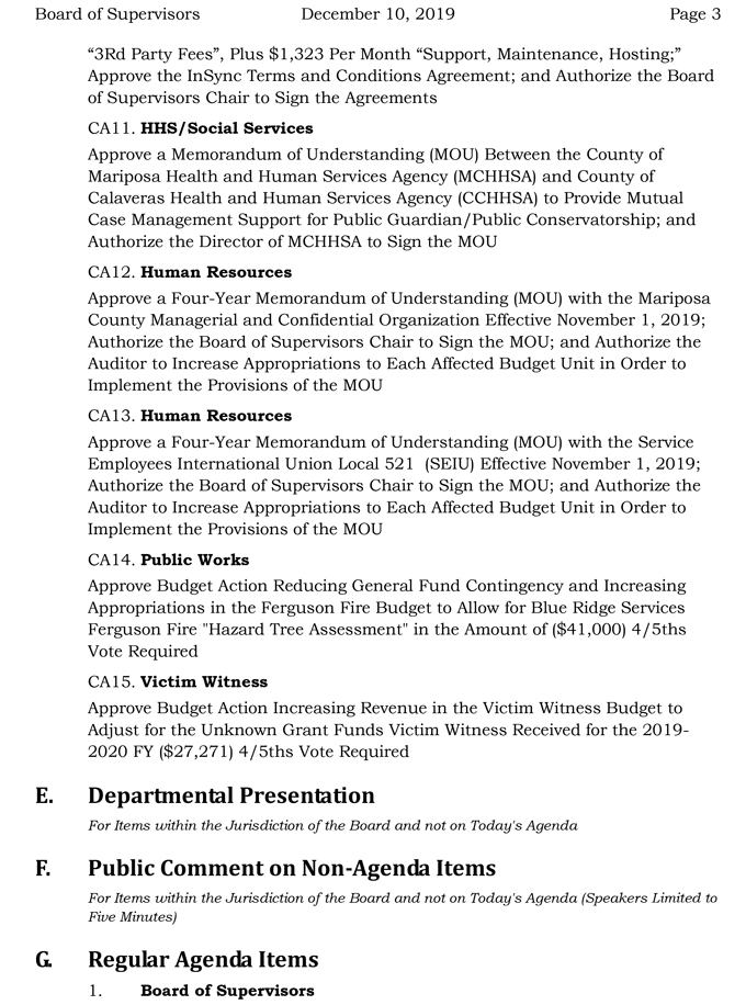 2019 12 10 Board of Supervisors agenda 3