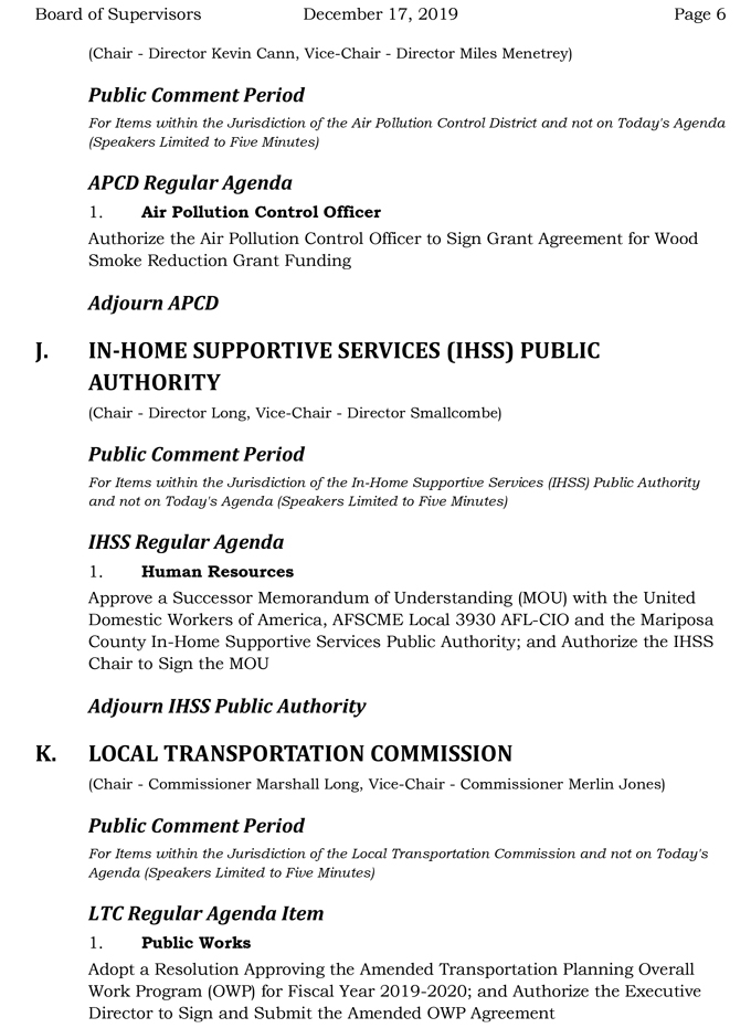 2019 12 17 Board of Supervisors agenda 6