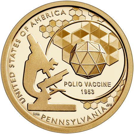 2019 american innovation one dollar coin pennsylvania proof reverse