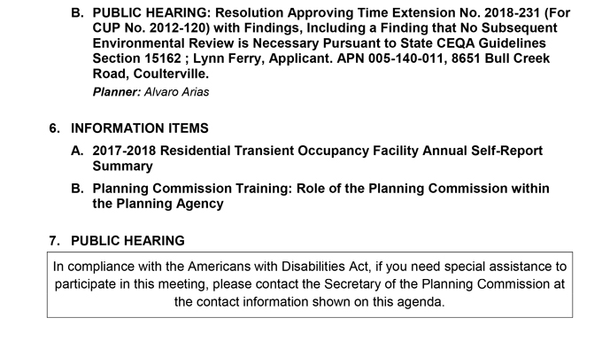 2019 02 08 mariposa county Planning Commission Agenda february 8 2019 2