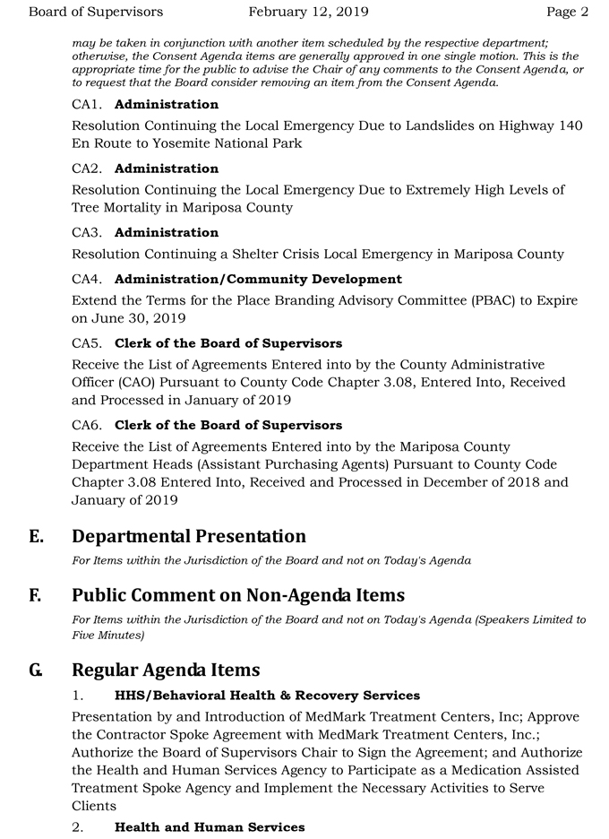 2019 02 12 mariposa county Board of Supervisors agenda february 12 2019 2