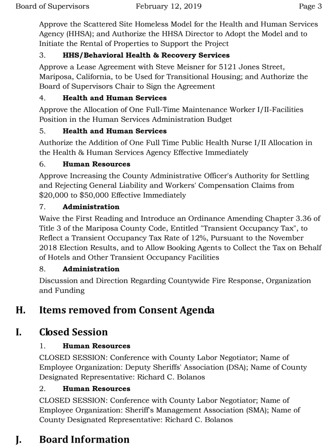 2019 02 12 mariposa county Board of Supervisors agenda february 12 2019 3