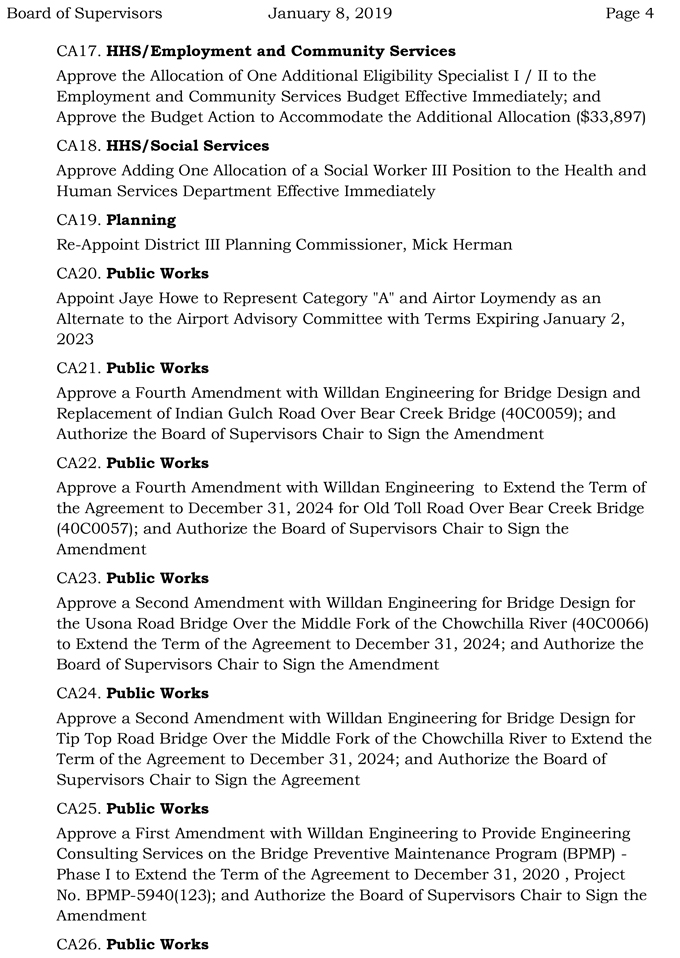 2019 01 08 mariposa county Board of Supervisors Agenda january 8 2019 4