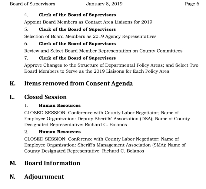 2019 01 08 mariposa county Board of Supervisors Agenda january 8 2019 6