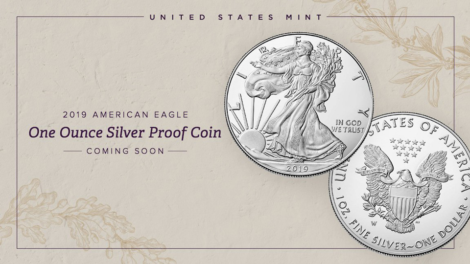 us mint one ounce silver proof american eagle 2019