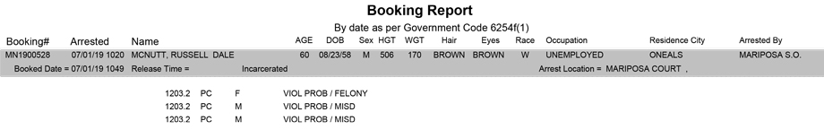 mariposa county booking report for july 1 2019
