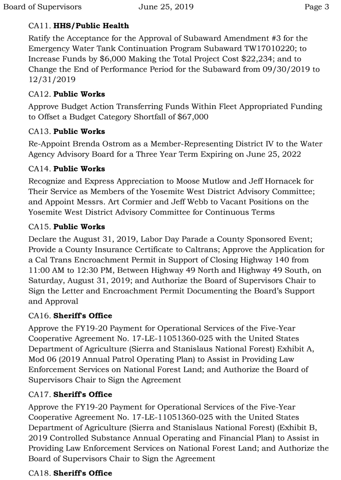 2019 06 25 mariposa Board of Supervisors Public Agenda 3