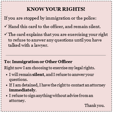 rights card