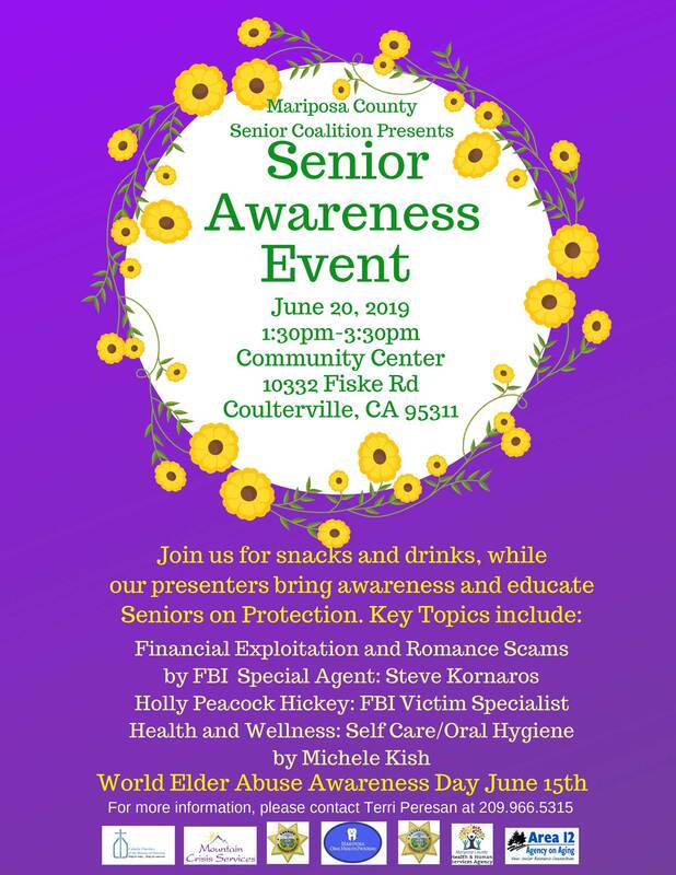 Mariposa County Senior Coalition Announces “Senior Awareness Event” in