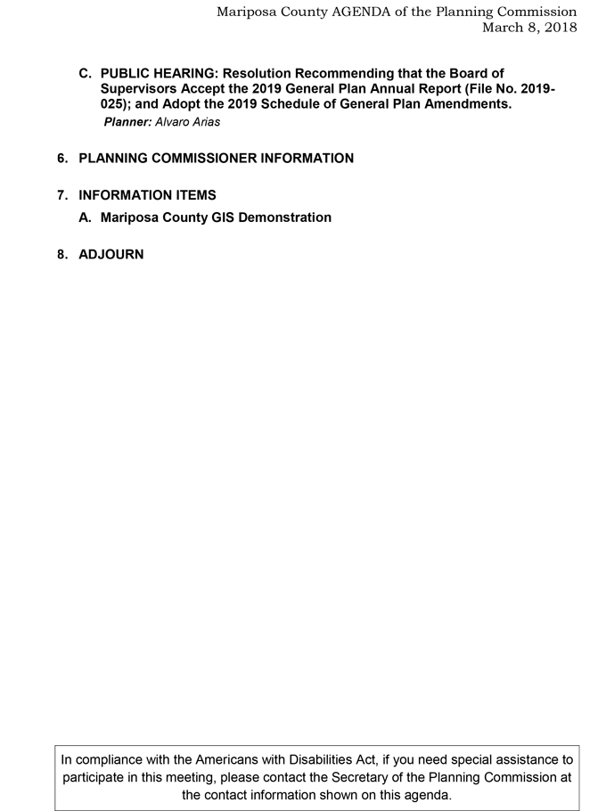 2019 03 08 mariposa county Planning Commission Agenda march 8 2019 2