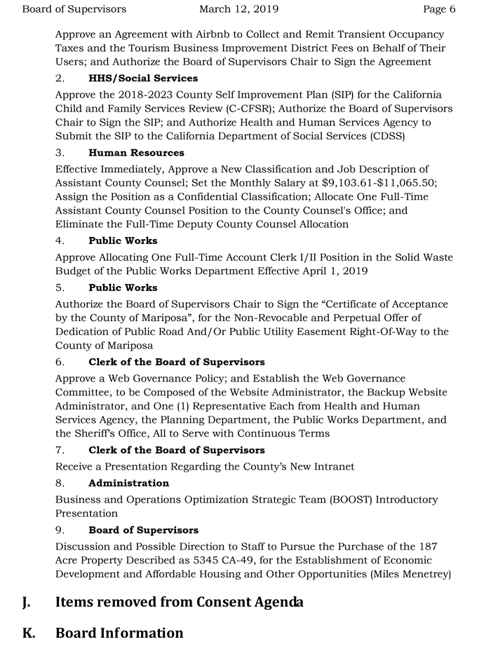 2019 03 12 mariposa county Board of Supervisors agenda march 12 2019 6