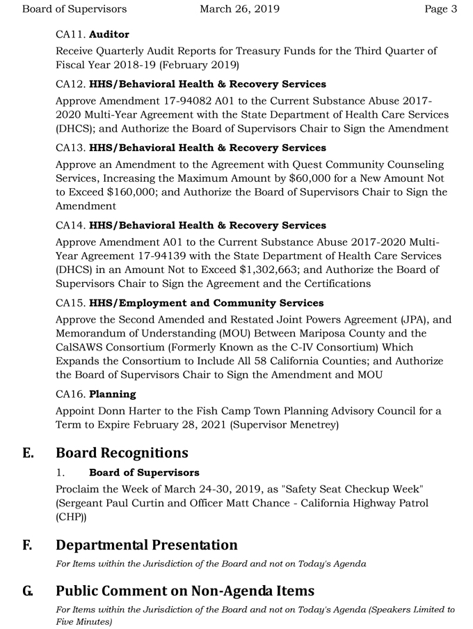 2019 03 26 mariposa county Board of Supervisors Agenda march 26 2019 3