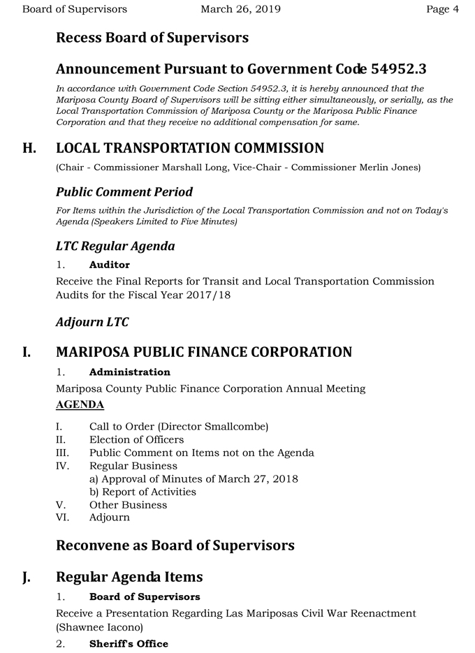 2019 03 26 mariposa county Board of Supervisors Agenda march 26 2019 4