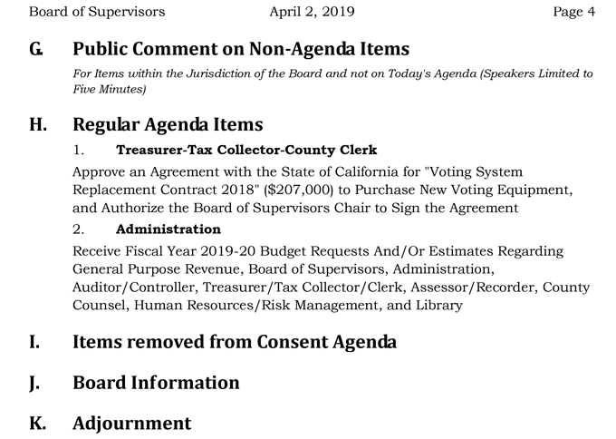 2019 04 02 mariposa county Board of Supervisors Agenda april 2 2019 4