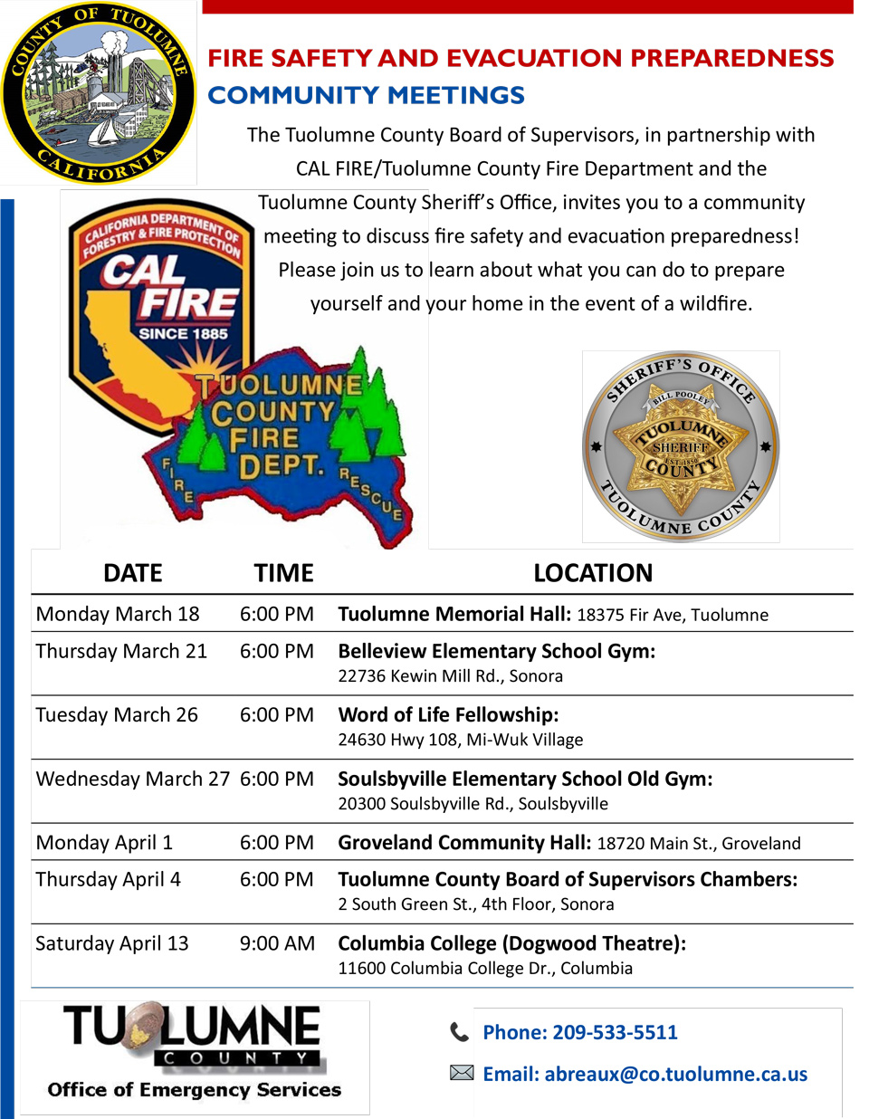 Community Meeting Flyer Dates