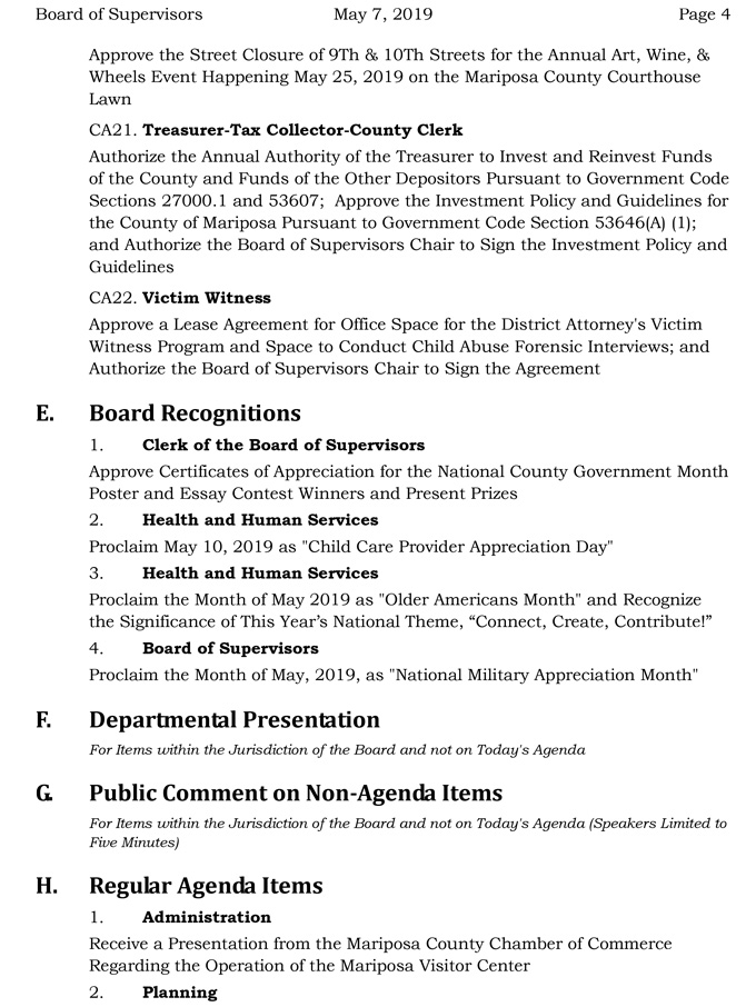 2019 05 07 Board of Supervisors Public Agenda 4