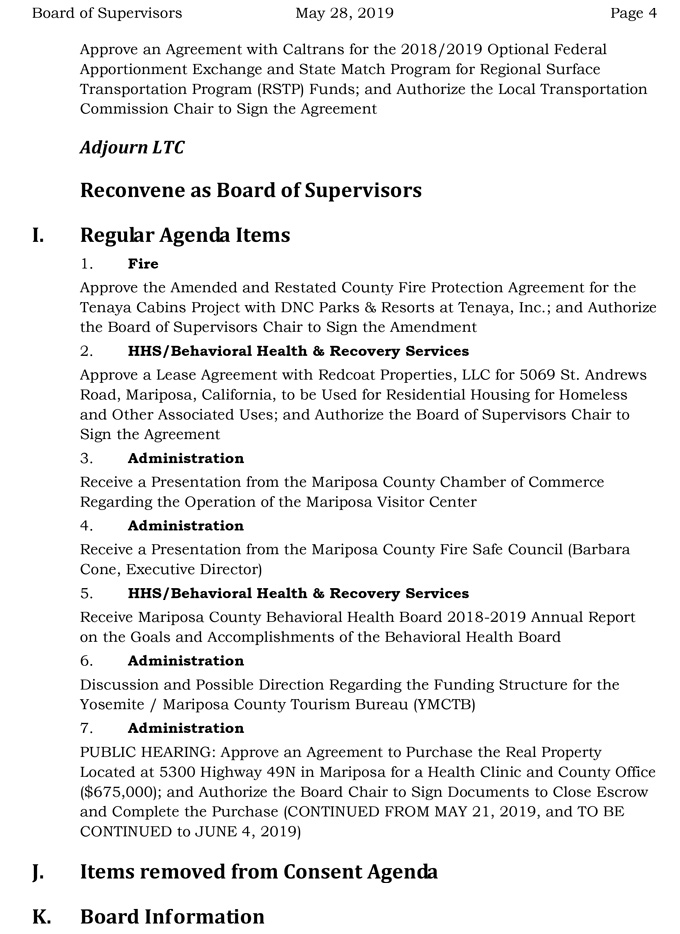 2019 05 28 mariposa county Board of Supervisors Public Agenda 4