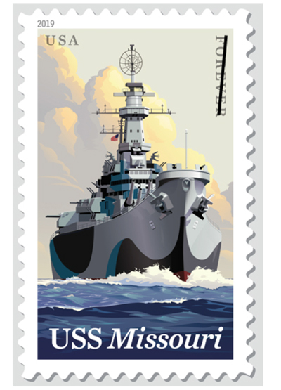 usps battleship uss missouri honored with stamp