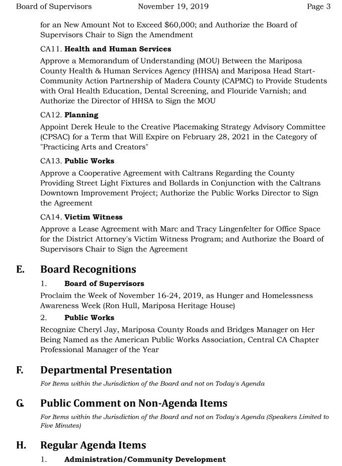 2019 11 19 Board of Supervisors agenda 3