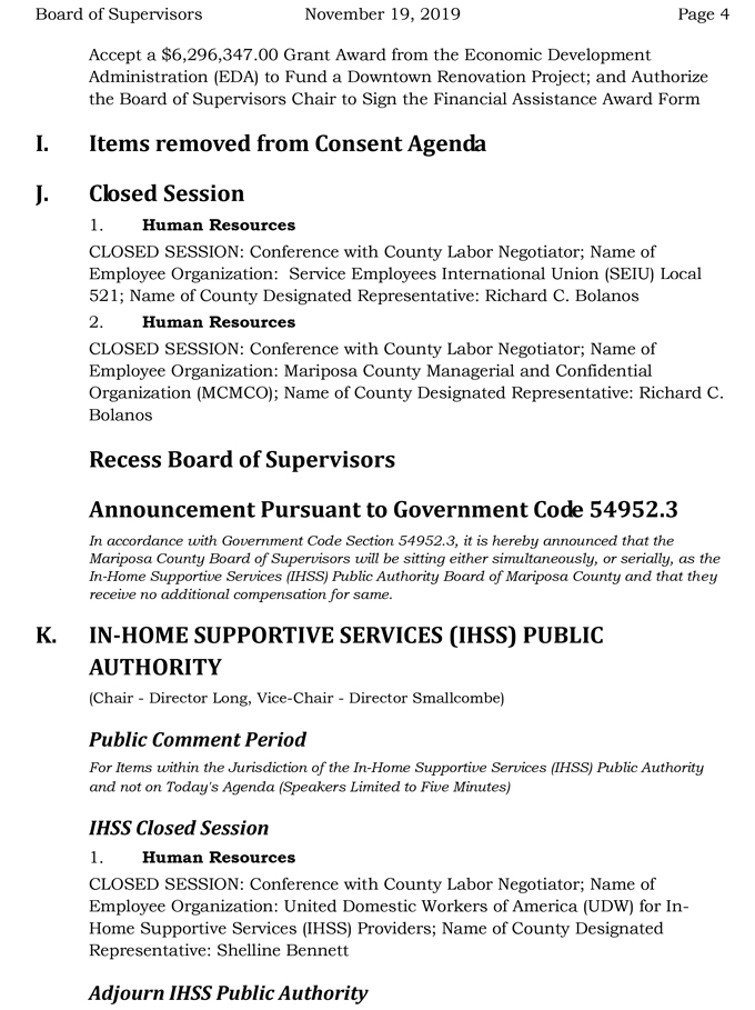 2019 11 19 Board of Supervisors agenda 4
