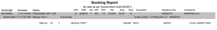 mariposa county booking report for november 11 2019