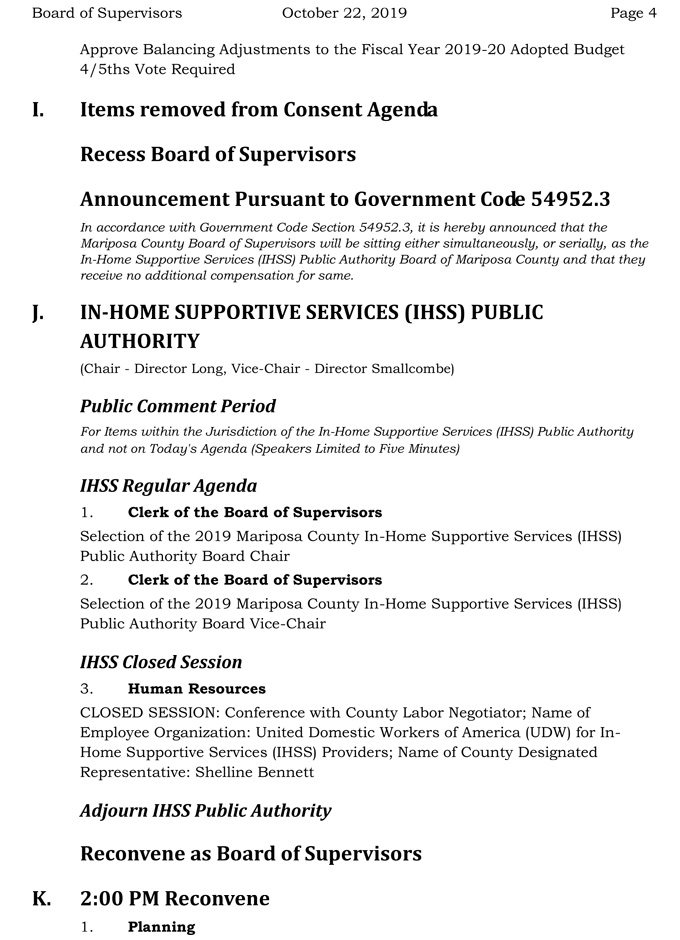 2019 10 22 Board of Supervisors agenda 4