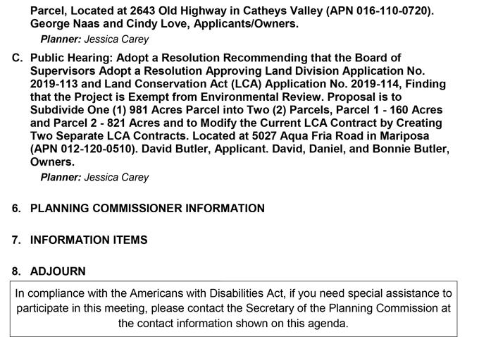 2019 10 25 Planning Commission agenda 2