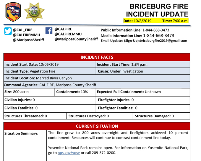BRICEBURG FIRE UPDATE 10 08 2019 AM 1