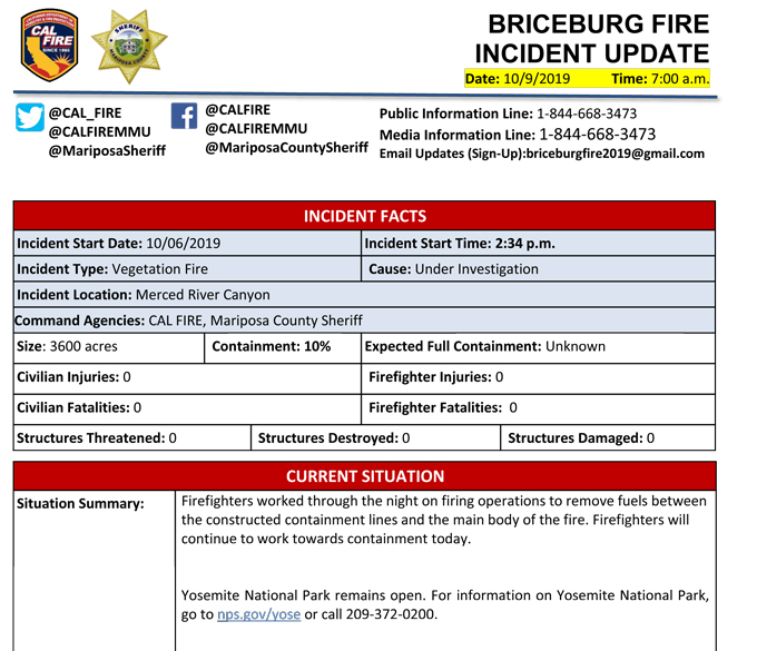 BRICEBURG FIRE UPDATE 10 09 2019 AM 1