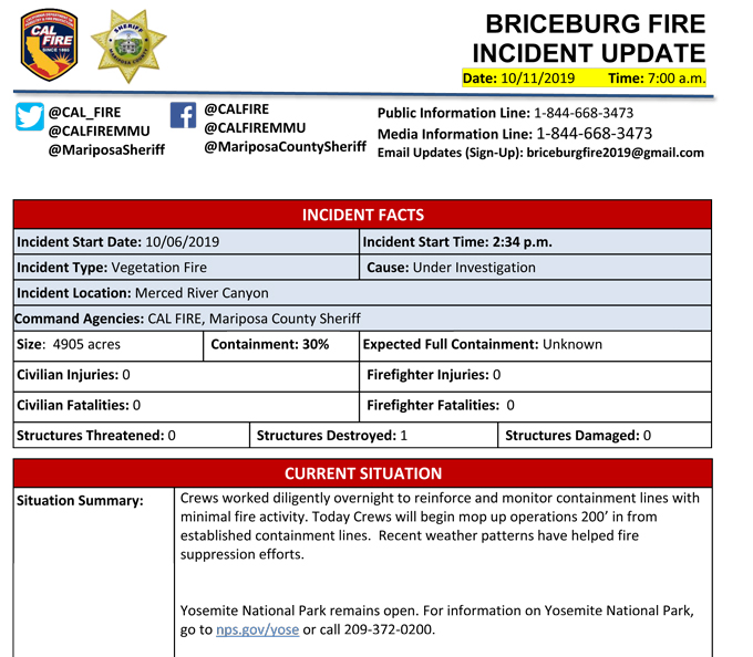 BRICEBURG FIRE UPDATE 10 11 2019 AM 1