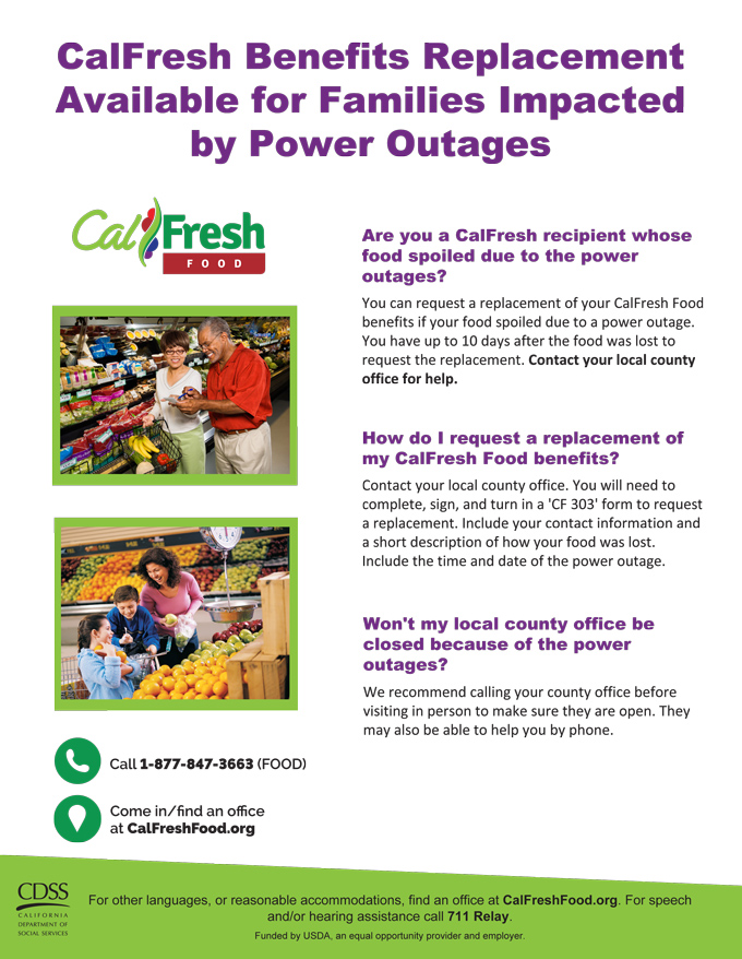CalFresh Power Outage Flyer