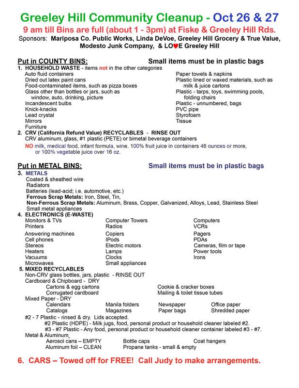 community cleanup list of items flyer 10 14 orig