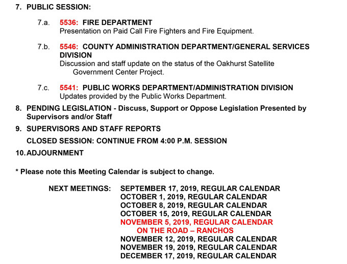 2019 09 10 madera county BOS Public Agenda 5